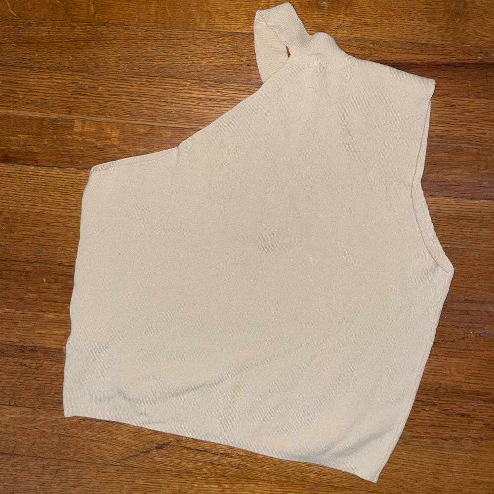 Asymmetrical knit crop top